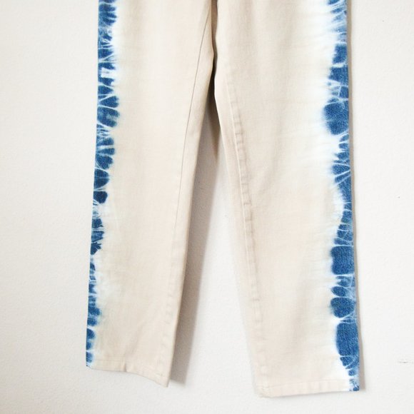 NEW! ALBERTA FERRETI Designer Bleached Denim Jeans High Rise Tan/Blue-4 Orig$698 - Picture 7 of 16